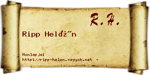 Ripp Helén névjegykártya