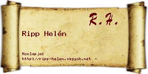 Ripp Helén névjegykártya